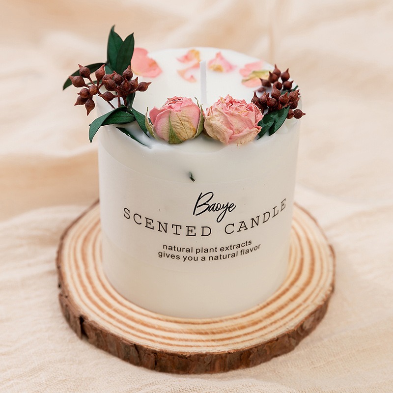 Potpourri Dried Flower - เทียนโมริดอกไม้ประดิษฐ์นิรันดร์ ชุดของขวัญเทียนหอมดอกไม้แห้งทำมือสำหรับคริสต์มาสและวันเกิด