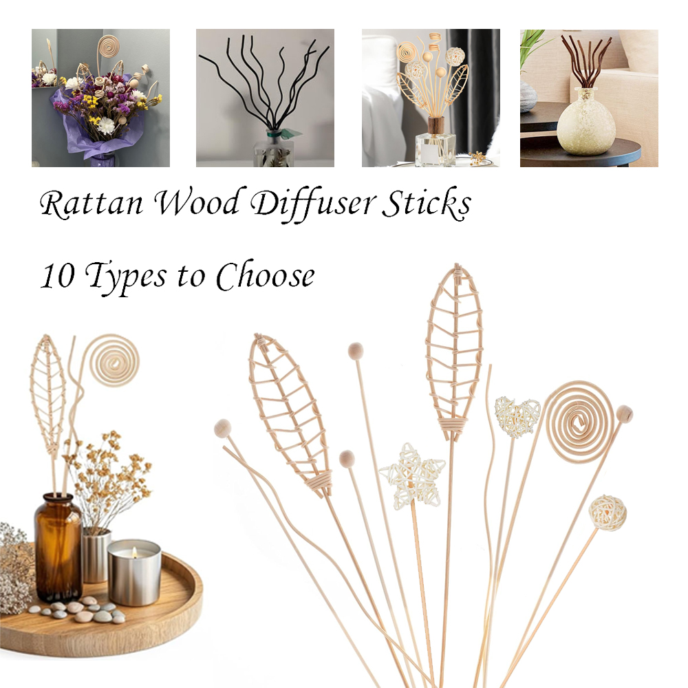 Home Fragrance Reed Diffuser Refill - ก้านไม้หอมหวายยาวแบบหยัก 5/15 ชิ้น สำหรับเติมกลิ่นหอมในบ้าน ขนาด 3