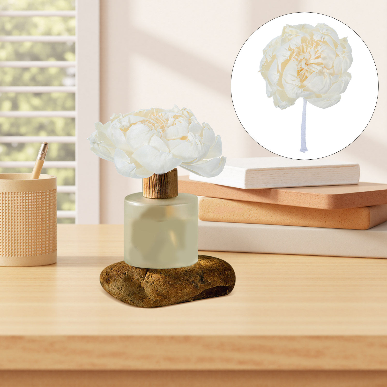Home Fragrance Oil - เครื่องกระจายกลิ่นหอมดอกโบตั๋น ขนาด 12 ซม. ดอกโบตั๋นเทียมสำหรับตกแต่ง พร้อมกลิ่นหอมน้ำมันหอมระเหย