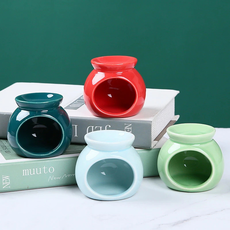 Home Fragrance Oil Burner - เตาเผาน้ำมันหอมระเหยพอร์ซเลน ที่วางเทียนขนาดเล็ก งานเซรามิกสีพื้น ของตกแต่งบ้าน ห้องนั่งเล่น