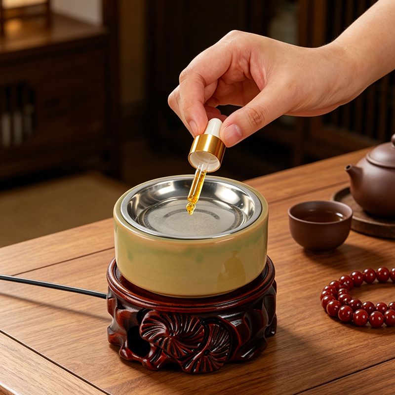 Home Fragrance Oil Burner - เตาเผาเครื่องหอมเซรามิกอิเล็กทรอนิกส์ ไฟ LED ในตัว ปรับเวลาได้ ปรับอุณหภูมิได้