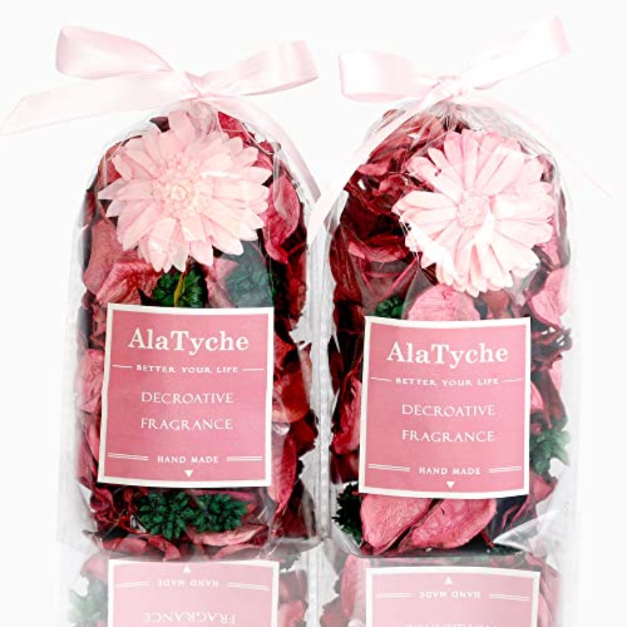 Potpourri Dried Flower - ถุงโป๊ปปูรีสีชมพู, น้ำหอมกลิ่นกุหลาบสำหรับตกแต่ง, 100 กรัม, 2 ชิ้น,