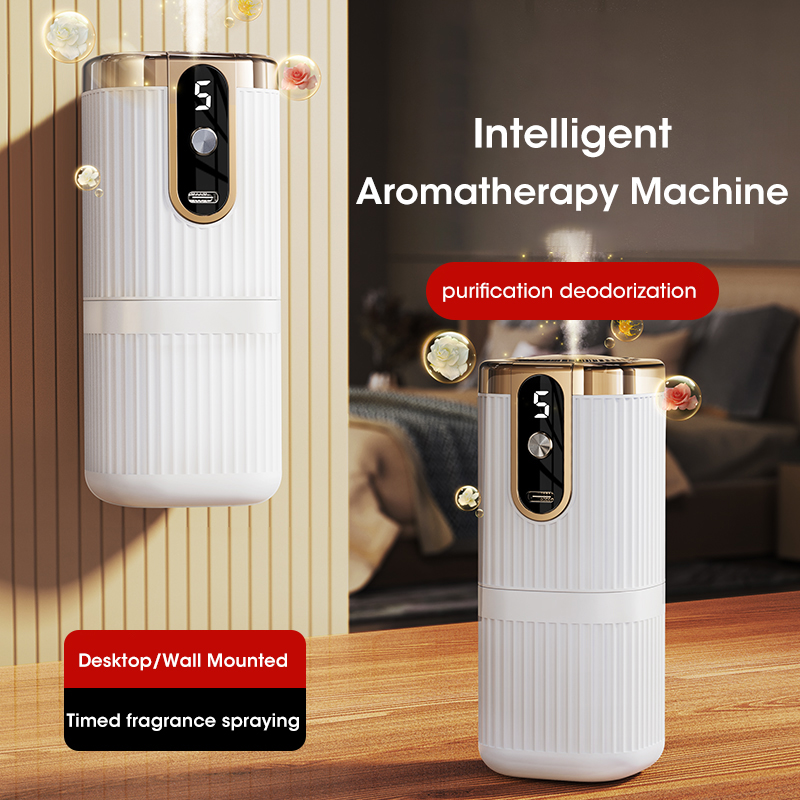 Home Fragrance Vaporizer - เครื่องพ่นไอน้ำมันหอมระเหยแบบพกพาขนาดเล็ก 5 ระดับความเร็ว ชาร์จซ้ำได้ ใช้เป็นเครื่องเพิ่มความชื้นในอากาศและเครื่องฟอกอากาศสำหรับบ้านและรถยนต์