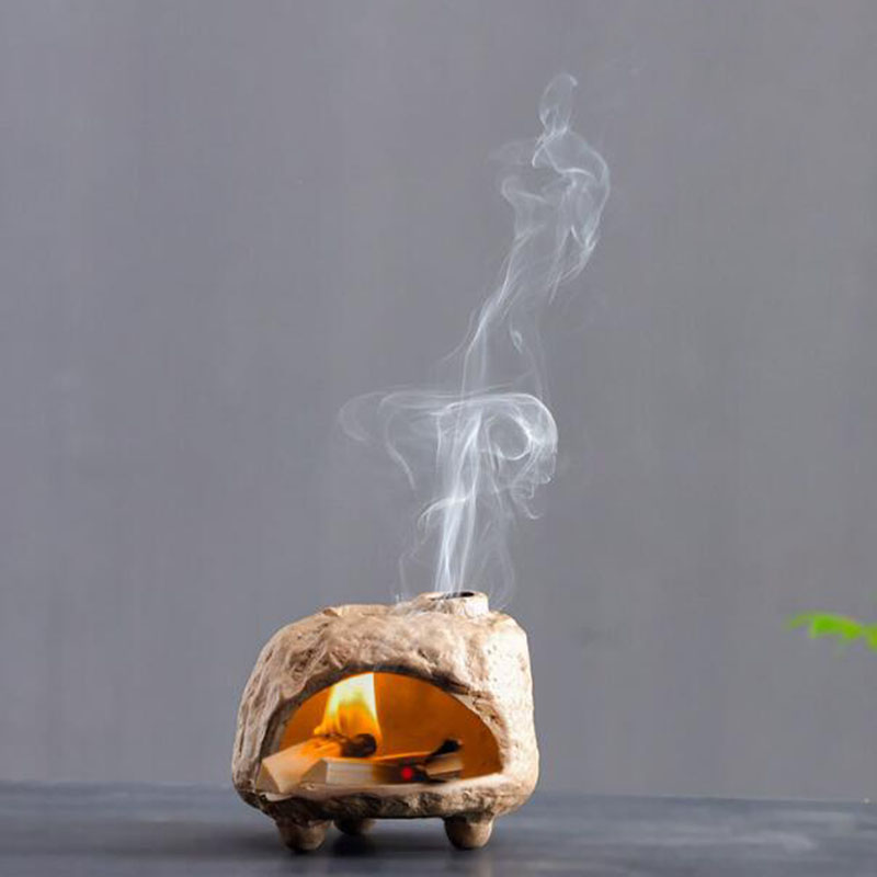 Home Fragrance Oil Burner - เตาเผาน้ำมันหอมระเหยเครื่องปั้นดินเผาหยาบ เตาอโรมาเธอราพี ไม้จันทน์หอม เครื่องหอม ตกแต่งบ้านในร่ม
