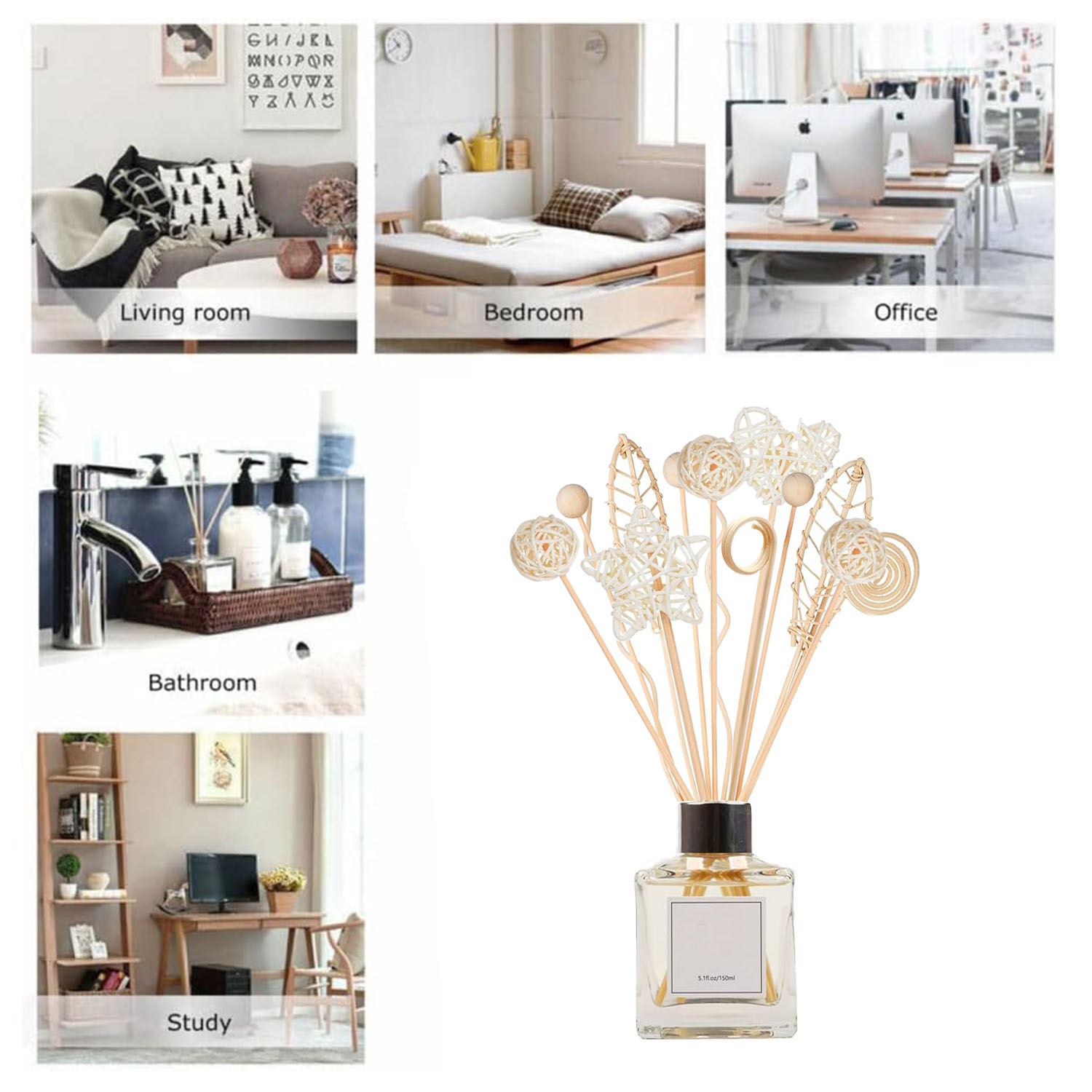 ก้านไม้หอมหวายยาวแบบหยัก 5/15  - Home Fragrance Reed Diffuser Refill บทวิจารณ์และราคา