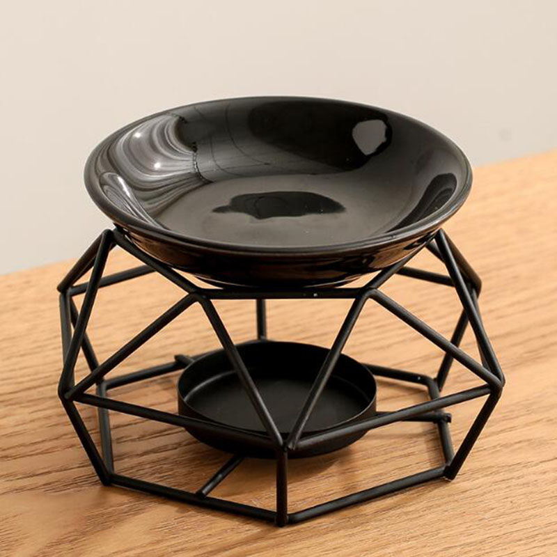 ชามเซรามิคชั้นวางเหล็กสีดํารูป - Home Fragrance Oil Burner บทวิจารณ์และราคา